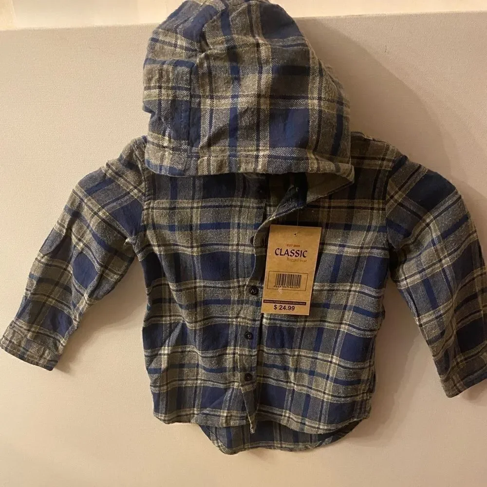 Classic Rugged wear infant Hooded plained shirt .4